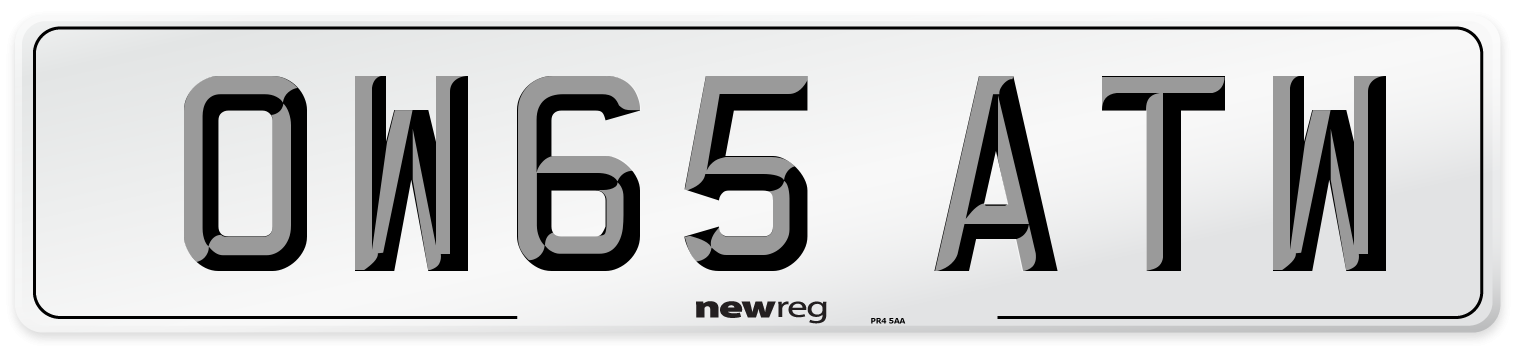 OW65 ATW Number Plate from New Reg